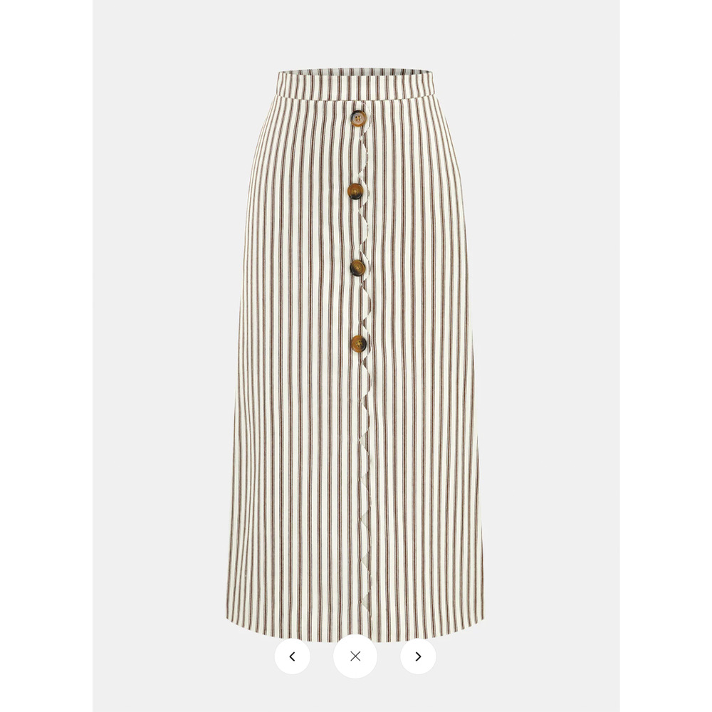 NWT Commense Cotton Striped Sleeveless Top & Midi Skirt Set Sz L - Picture 5 of 8